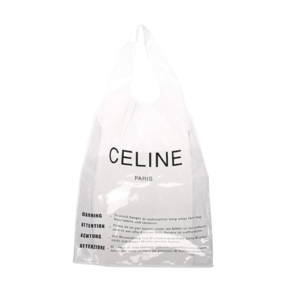 Celine Paris Transparent Clear Tote Shoulder Bag Purse Womens PVC Plastic 2018 - Picture 2 of 11